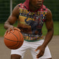 Afro Christmas in Kenya Safari Sleeveless Hoodie Black Santa Riding Elephant - African Pride