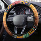 Afro Christmas in Kenya Safari Steering Wheel Cover Black Santa Riding Elephant - African Pride