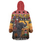 Afro Christmas in Kenya Safari Wearable Blanket Hoodie Black Santa Riding Elephant - African Pride