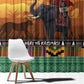 Afro Christmas in Kenya Safari Window Curtain Black Santa Riding Elephant - African Pride