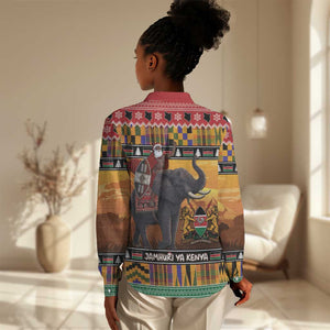 Afro Christmas in Kenya Safari Women Casual Shirt Black Santa Riding Elephant - African Pride
