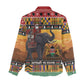 Afro Christmas in Kenya Safari Women Casual Shirt Black Santa Riding Elephant - African Pride
