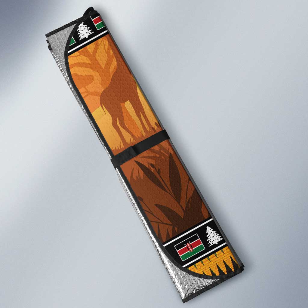 Kenya Safari Christmas Auto Sun Shade Black Santa Riding Leopards - Heri ya Krismasi