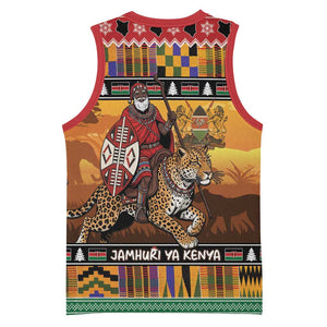 Afro Christmas in Kenya Safari Basketball Jersey Black Santa Riding Leopards LT15