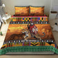 Afro Christmas in Kenya Safari Bedding Set Black Santa Riding Leopards - African Pride