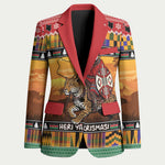 Kenya Safari Christmas Blazer Black Santa Riding Leopards - Heri ya Krismasi