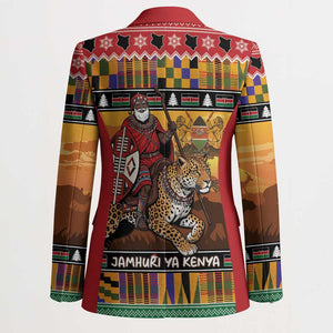 Kenya Safari Christmas Blazer Black Santa Riding Leopards - Heri ya Krismasi