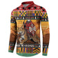 Kenya Safari Christmas Button Sweatshirt Black Santa Riding Leopards - Heri ya Krismasi