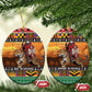 Afro Christmas in Kenya Safari Ceramic Ornament Black Santa Riding Leopards - African Pride