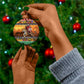 Afro Christmas in Kenya Safari Ceramic Ornament Black Santa Riding Leopards - African Pride