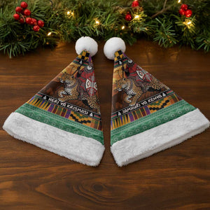 Afro Christmas in Kenya Safari Christmas Santa Hat Black Santa Riding Leopards - African Pride