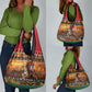 Afro Christmas in Kenya Safari Grocery Bag Black Santa Riding Leopards - African Pride