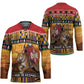 Kenya Safari Christmas Hockey Jersey Black Santa Riding Leopards - Heri ya Krismasi