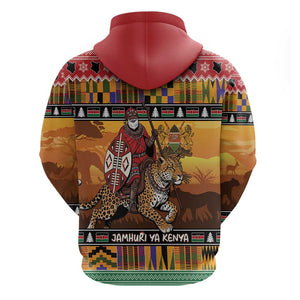 Afro Christmas in Kenya Safari Hoodie Black Santa Riding Leopards - African Pride