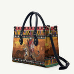 Kenya Safari Christmas Leather Bag Black Santa Riding Leopards - Heri ya Krismasi