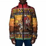 Kenya Safari Christmas Padded Jacket Black Santa Riding Leopards - Heri ya Krismasi