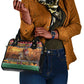 Afro Christmas in Kenya Safari Shoulder Handbag Black Santa Riding Leopards - African Pride