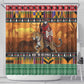 Afro Christmas in Kenya Safari Shower Curtain Black Santa Riding Leopards - African Pride