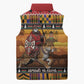 Kenya Safari Christmas Sleeveless Puffer Jacket Black Santa Riding Leopards - Heri ya Krismasi