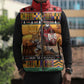 Kenya Safari Christmas Sleeveless Puffer Jacket Black Santa Riding Leopards - Heri ya Krismasi