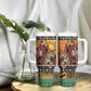 Afro Christmas in Kenya Safari Tumbler With Handle Black Santa Riding Leopards - African Pride