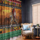 Afro Christmas in Kenya Safari Window Curtain Black Santa Riding Leopards - African Pride