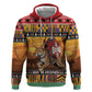 Afro Christmas in Kenya Safari Zip Hoodie Black Santa Riding Leopards - African Pride