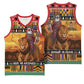 Afro Christmas in Kenya Safari Basketball Jersey Black Santa Riding Lion LT15