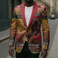 Kenya Safari Christmas Blazer Black Santa Riding Lion - Heri ya Krismasi