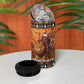 Afro Christmas in Kenya Safari 4 in 1 Can Cooler Tumbler Black Santa Riding Lion - African Pride