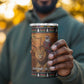 Afro Christmas in Kenya Safari 4 in 1 Can Cooler Tumbler Black Santa Riding Lion - African Pride