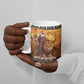 Kenya Safari Christmas Ceramic Mug Black Santa Riding Lion - Heri ya Krismasi