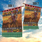 Afro Christmas in Kenya Safari Garden Flag Black Santa Riding Lion - African Pride