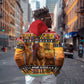 Afro Christmas in Kenya Safari Hoodie Black Santa Riding Lion - African Pride