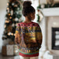 Afro Christmas in Kenya Safari Kid Ugly Christmas Sweater Black Santa Riding Lion - African Pride