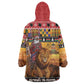Afro Christmas in Kenya Safari Kid Wearable Blanket Hoodie Black Santa Riding Lion - African Pride