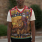 Afro Christmas in Kenya Safari Christmas Knitted V-Neck Vest Black Santa Riding Lion - African Pride