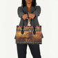 Kenya Safari Christmas Leather Bag Black Santa Riding Lion - Heri ya Krismasi