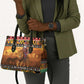 Kenya Safari Christmas Leather Bag Black Santa Riding Lion - Heri ya Krismasi