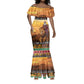 Afro Christmas in Kenya Safari Mermaid Dress Black Santa Riding Lion - African Pride