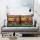 Kenya Safari Christmas Pillow Cover Black Santa Riding Lion - Heri ya Krismasi