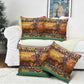Kenya Safari Christmas Pillow Cover Black Santa Riding Lion - Heri ya Krismasi