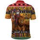 Afro Christmas in Kenya Safari Polo Shirt Black Santa Riding Lion - African Pride