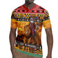 Afro Christmas in Kenya Safari Rugby Jersey Black Santa Riding Lion - African Pride