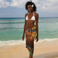 Afro Christmas in Kenya Safari Sarong Black Santa Riding Lion - African Pride