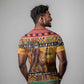 Afro Christmas in Kenya Safari T shirt Black Santa Riding Lion - African Pride