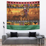 Afro Christmas in Kenya Safari Tapestry Black Santa Riding Lion - African Pride