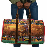 Kenya Safari Christmas Travel Bag Black Santa Riding Lion - Heri ya Krismasi