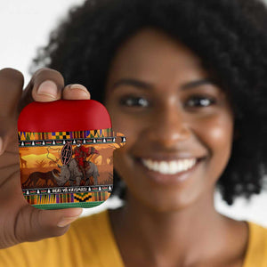 Kenya Safari Christmas AirPods Case Black Santa Riding Rhinoceros - Heri ya Krismasi