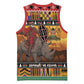 Afro Christmas in Kenya Safari Basketball Jersey Black Santa Riding Rhinoceros LT15